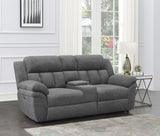 Bahrain Charcoal Upholstered Power Loveseat with Console by Coaster at Eve Furniture