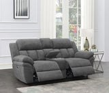 Bahrain Charcoal Upholstered Power Loveseat with Console by Coaster at Eve Furniture
