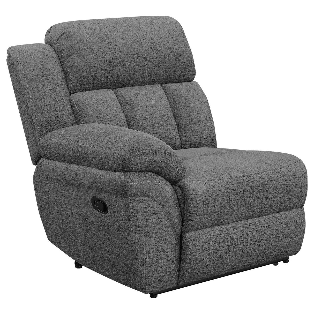 Bahrain Upholstered Motion Loveseat with Console Charcoal