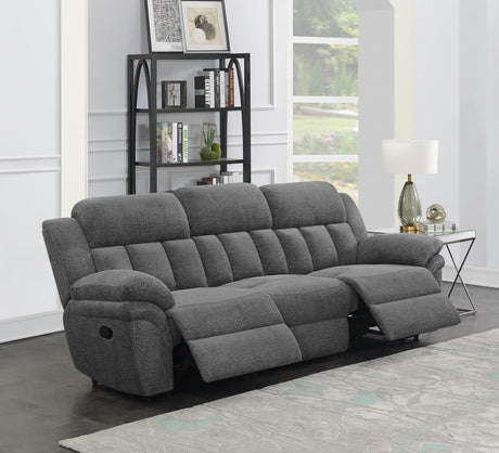 Bahrain Upholstered Motion Sofa Charcoal by Coaster at Eve Furniture