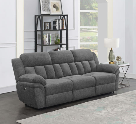 Bahrain Upholstered Motion Sofa Charcoal by Coaster at Eve Furniture