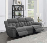 Bahrain Upholstered Motion Sofa Charcoal by Coaster at Eve Furniture