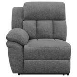 Bahrain Charcoal Upholstered Motion Loveseat with Console by Coaster at Eve Furniture