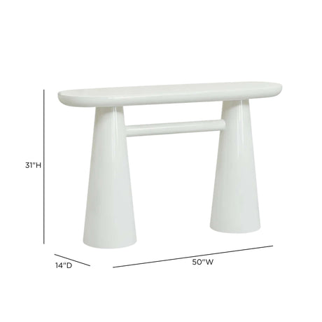 Baila 50" Glossy Lacquer Console Table by TOV Furniture at Eve Furniture