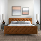 Bailey Cognac Velvet King Bed by Ashcroft Furniture at Eve Furniture