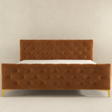 Bailey Cognac Velvet King Bed by Ashcroft Imports at Eve Furniture