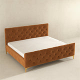 Bailey Cognac Velvet King Bed by Ashcroft Imports at Eve Furniture