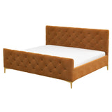 Bailey Cognac Velvet King Bed by Ashcroft Imports at Eve Furniture