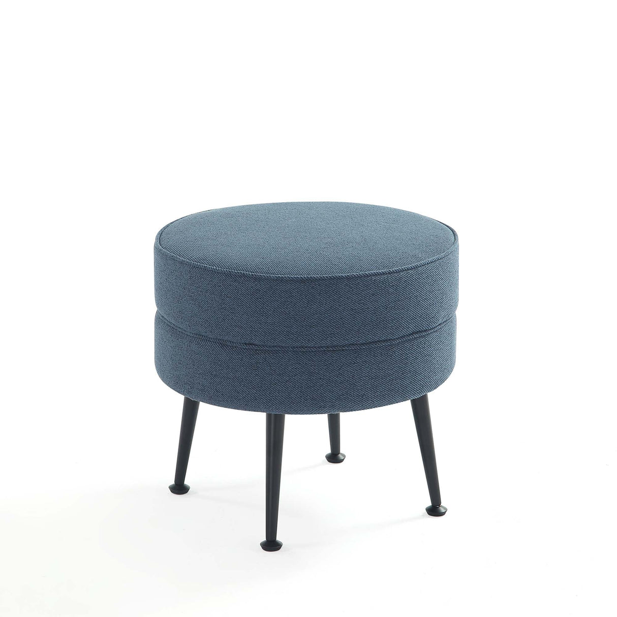 Bailey Ottoman in Blue with Black Feet by Manhattan Comfort at Eve Furniture