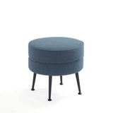 Bailey Ottoman in Blue with Black Feet by Manhattan Comfort at Eve Furniture