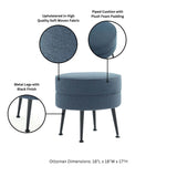 Bailey Ottoman in Blue with Black Feet by Manhattan Comfort at Eve Furniture