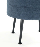 Bailey Ottoman in Blue with Black Feet by Manhattan Comfort at Eve Furniture