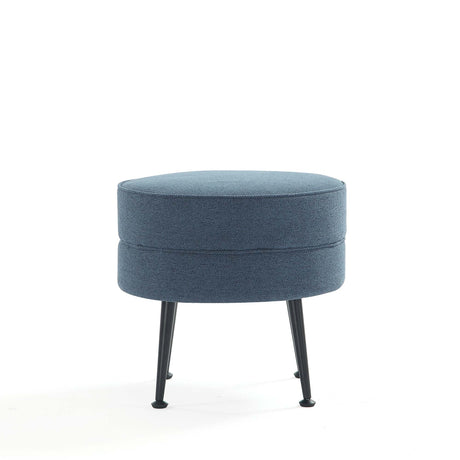 Bailey Ottoman in Blue with Black Feet by Manhattan Comfort at Eve Furniture