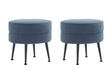 Bailey Ottoman in Blue with Black Feet (set of 2) by Manhattan Comfort at Eve Furniture