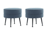 Bailey Ottoman in Blue with Black Feet (set of 2) by Manhattan Comfort at Eve Furniture