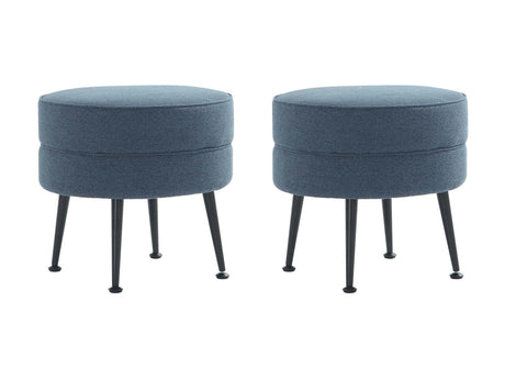 Bailey Ottoman in Blue with Black Feet (set of 2) by Manhattan Comfort at Eve Furniture