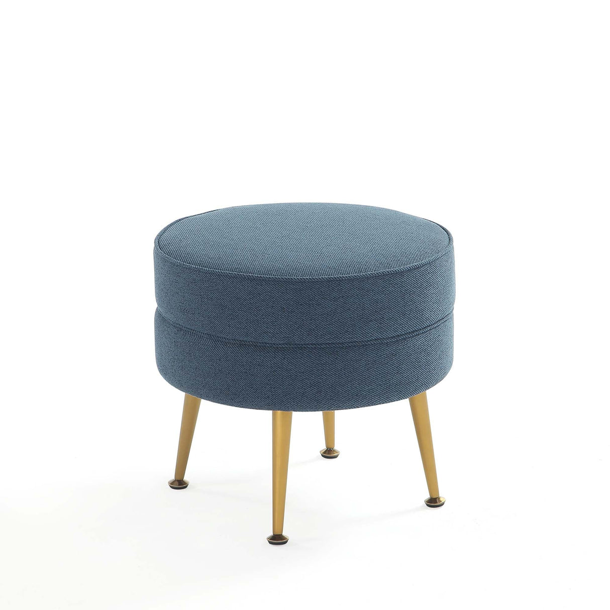 Bailey Ottoman in Blue with Gold Feet (set of 2) by Manhattan Comfort at Eve Furniture