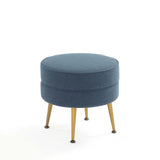 Bailey Ottoman in Blue with Gold Feet (set of 2) by Manhattan Comfort at Eve Furniture