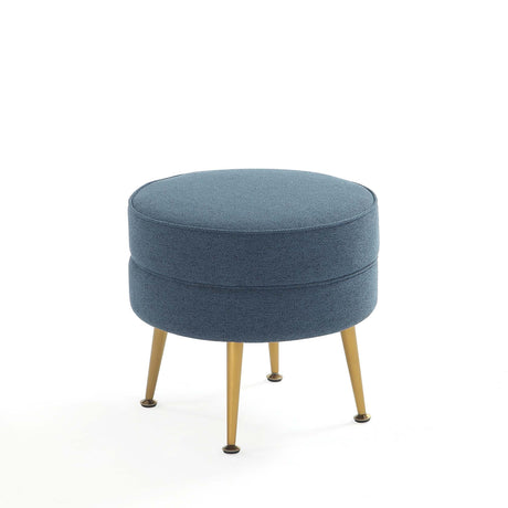 Bailey Ottoman in Blue with Gold Feet (set of 2) by Manhattan Comfort at Eve Furniture
