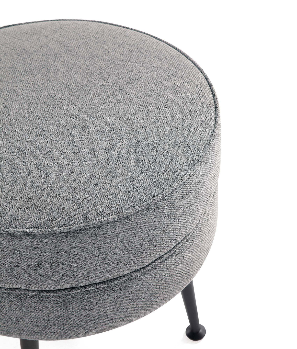 Bailey Ottoman in Grey with Black Feet by Manhattan Comfort at Eve Furniture