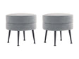 Bailey Ottoman in Grey with Black Feet (set of 2) by Manhattan Comfort at Eve Furniture