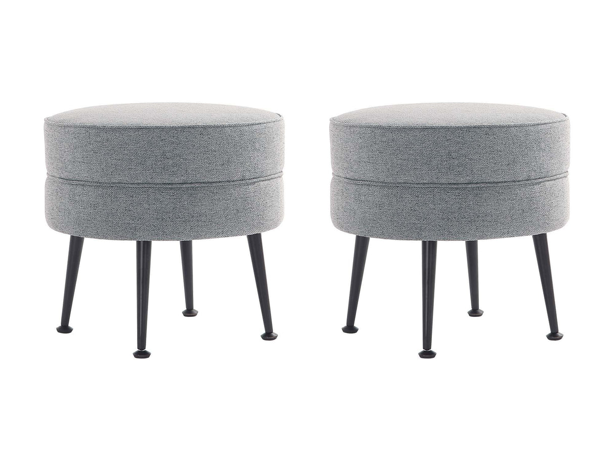 Bailey Ottoman in Grey with Black Feet (set of 2) by Manhattan Comfort at Eve Furniture