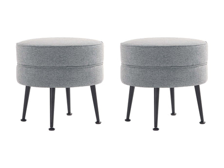 Bailey Ottoman in Grey with Black Feet (set of 2) by Manhattan Comfort at Eve Furniture