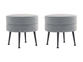 Bailey Ottoman in Grey with Black Feet (set of 2) by Manhattan Comfort at Eve Furniture
