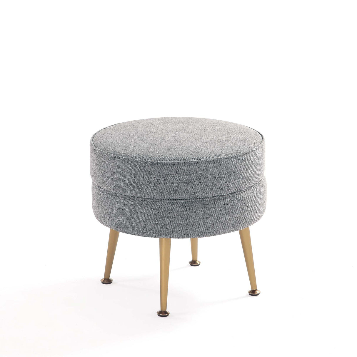 Bailey Ottoman in Grey with Gold Feet by Manhattan Comfort at Eve Furniture