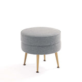 Bailey Ottoman in Grey with Gold Feet by Manhattan Comfort at Eve Furniture