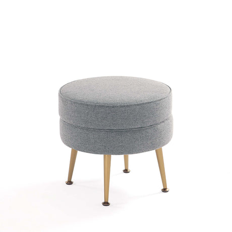 Bailey Ottoman in Grey with Gold Feet by Manhattan Comfort at Eve Furniture
