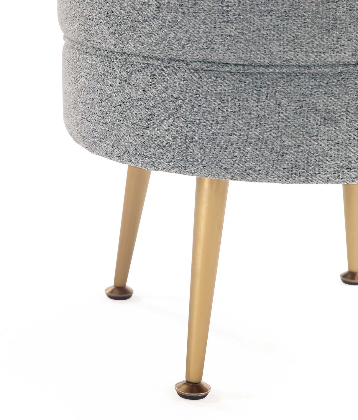 Bailey Ottoman in Grey with Gold Feet by Manhattan Comfort at Eve Furniture