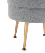Bailey Ottoman in Grey with Gold Feet by Manhattan Comfort at Eve Furniture