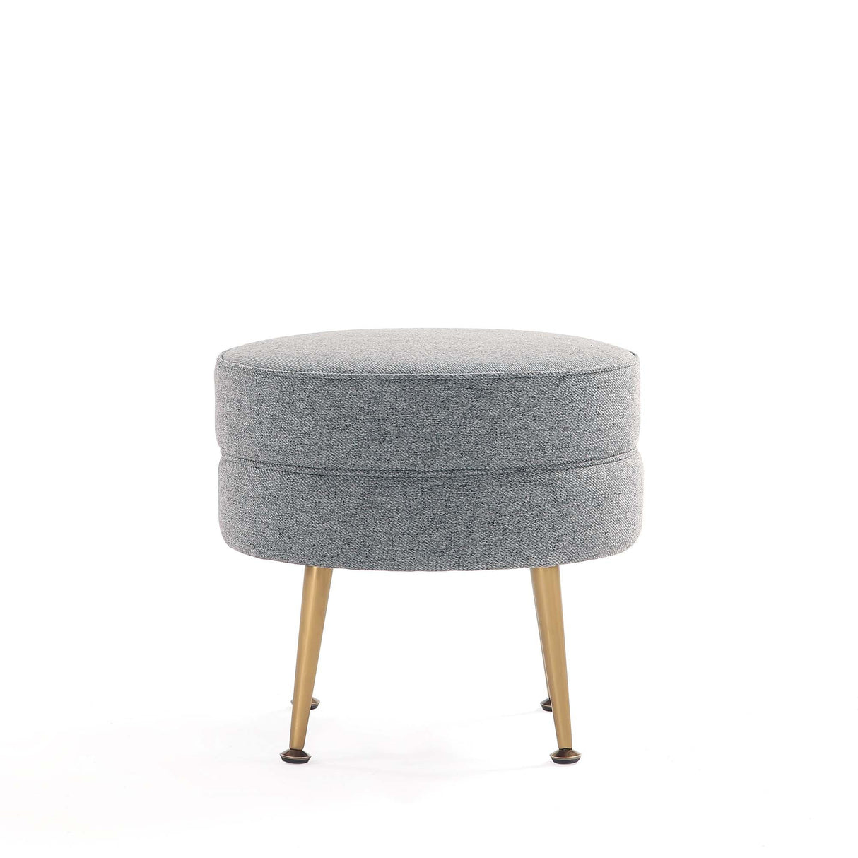 Bailey Ottoman in Grey with Gold Feet by Manhattan Comfort at Eve Furniture