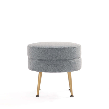 Bailey Ottoman in Grey with Gold Feet by Manhattan Comfort at Eve Furniture