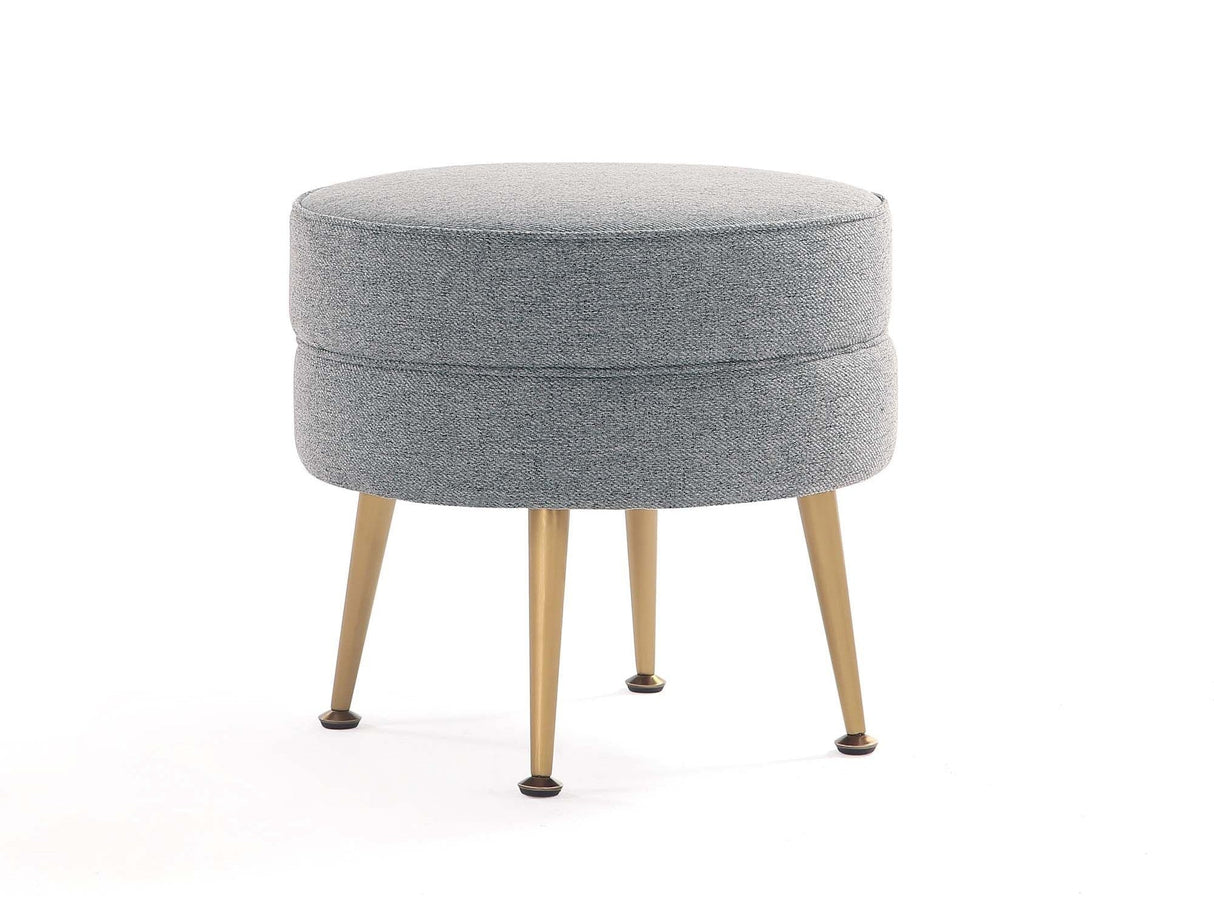 Bailey Ottoman in Grey with Gold Feet by Manhattan Comfort at Eve Furniture