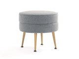 Bailey Ottoman in Grey with Gold Feet by Manhattan Comfort at Eve Furniture