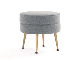 Bailey Ottoman in Grey with Gold Feet by Manhattan Comfort at Eve Furniture