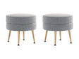 Bailey Ottoman in Grey with Gold Feet (set of 2) by Manhattan Comfort at Eve Furniture