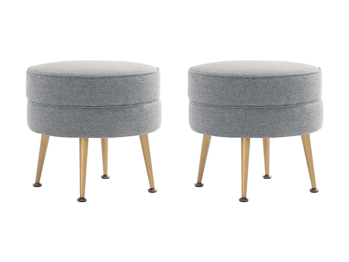 Bailey Ottoman in Grey with Gold Feet (set of 2) by Manhattan Comfort at Eve Furniture