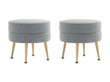 Bailey Ottoman in Grey with Gold Feet (set of 2) by Manhattan Comfort at Eve Furniture