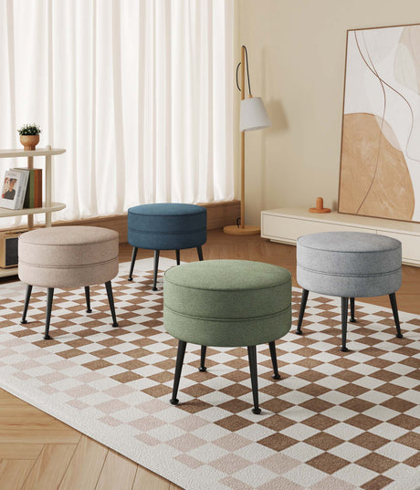 Bailey Ottoman in Multicolor with Black Feet (set of 4) by Manhattan Comfort at Eve Furniture