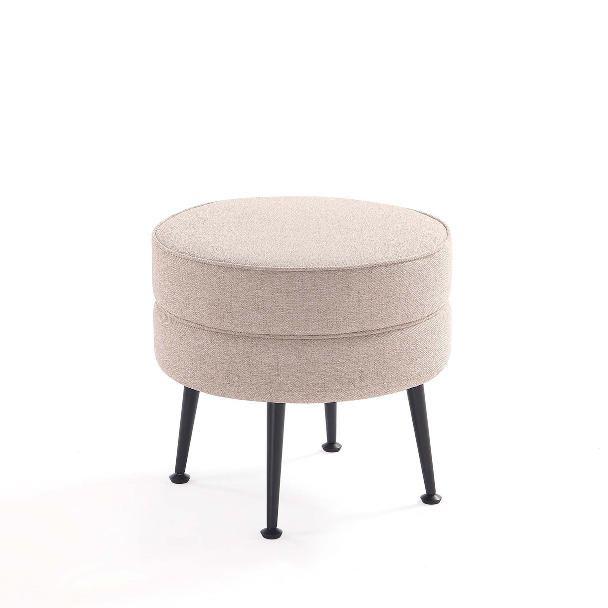 Bailey Ottoman in Oatmeal with Black Feet by Manhattan Comfort at Eve Furniture