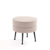 Bailey Ottoman in Oatmeal with Black Feet by Manhattan Comfort at Eve Furniture