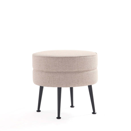 Bailey Ottoman in Oatmeal with Black Feet by Manhattan Comfort at Eve Furniture