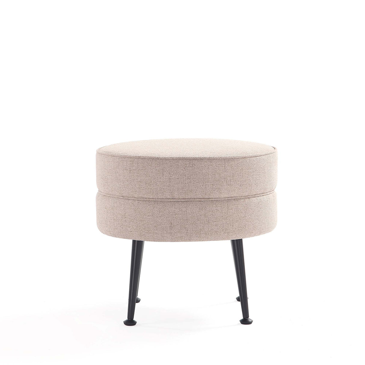 Bailey Ottoman in Oatmeal with Black Feet by Manhattan Comfort at Eve Furniture