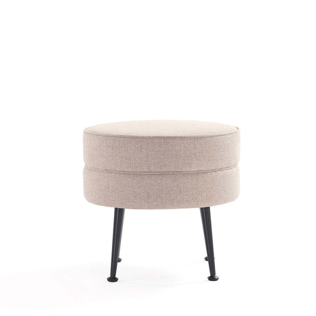 Bailey Ottoman in Oatmeal with Black Feet by Manhattan Comfort at Eve Furniture