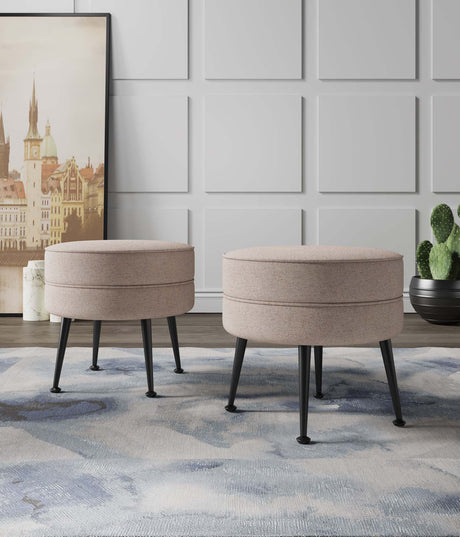 Bailey Ottoman in Oatmeal with Black Feet (set of 2) by Manhattan Comfort at Eve Furniture