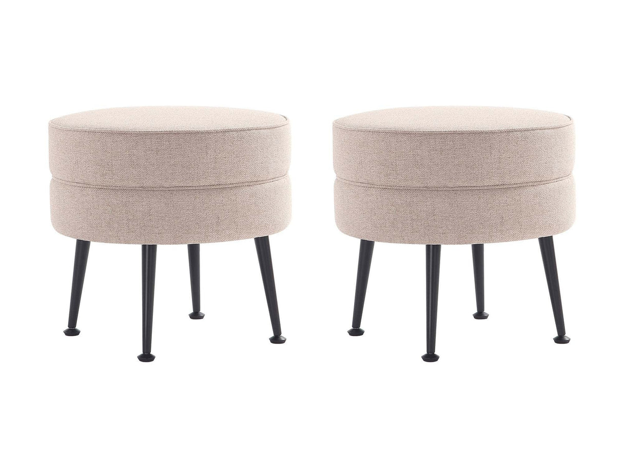 Bailey Ottoman in Oatmeal with Black Feet (set of 2) by Manhattan Comfort at Eve Furniture