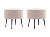 Bailey Ottoman in Oatmeal with Black Feet (set of 2) by Manhattan Comfort at Eve Furniture